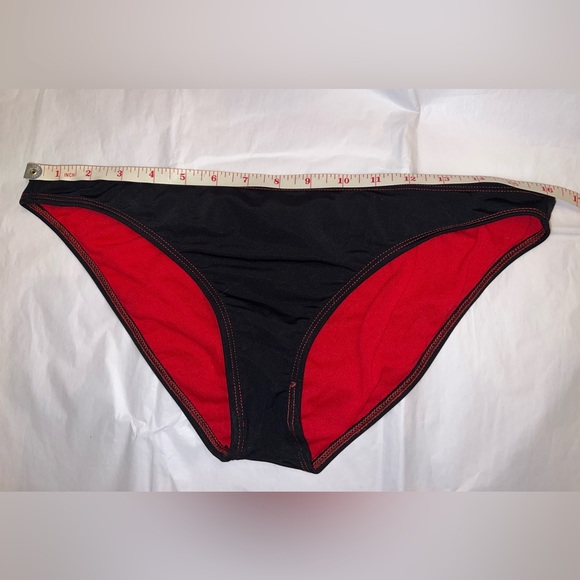 Adorable Hello Kitty string bikini. Exc condition. XL top, L bottoms. Black/red. - Picture 8 of 8